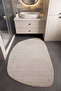 Puffy Stone Color Oval Bath Mat Thick Soft Fluffy Amorphous Shaped Shower Front Bath Mat (80X120)