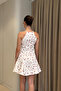 Floral Patterned Mini Dress - White - 5