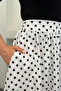Poplin Fabric Straight Cut Polka Dot Maxi Skirt with Elastic Waist at the Back 9075 - White - 3