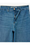 Cotton High Waist Wide Leg Denim Trousers - Culotte Jeans - 7