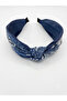 Blue Sequin Denim Knotted Hairband - 3