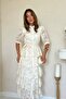 Beige Layered Patterned Dress - 2