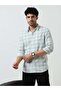 Light Green Check Slub Linen Casual Full Sleeve Shirt