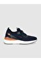 Navy Blue Knitwear Genuine Leather Men's Sneaker Shoes