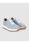 Ice Blue Suede Genuine Leather Women's Sneaker Shoes - 2