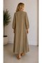 50% Linen 50% Viscose Long Undergarment Dress with Buttons - 8