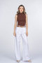 Women's Summer White High Waist Gloria Modern Cut Pants Casual Daily Office Stylish 30404