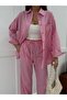 Pink Striped Double Shirt and Trousers Set - 3