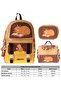 Kids Clever (Brown Color) Boys' Triple Primary School Backpack Set - Setkk-L5384D - 2
