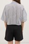 Navy Blue Knotted Striped Women's Shirt - 6