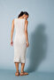Fi̇ti̇lli̇ V-Neck Tricot Maxi Dress Ecru - 4
