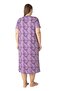 Women's Plus Size Elegant Collar Lace and String Detailed Ring Viscose Short Sleeve Nightgown (Mother's Nightgown) - 3