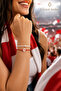 Turkey National Team Hearted Red and White Fan Bracelet Adjustable Handmade Macrame - 3