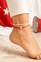 Turkey National Team Hearted Red and White Fan Bracelet Adjustable Handmade Macrame - 4