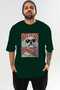 For Dog Lovers 55 Front Dog Printed Green Oversize T-Shirt 100% Cotton Unisex Dog Lover Premium Design - 2