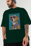 For Dog Lovers 61 Front Dog Printed Green Oversize T-Shirt 100% Cotton Unisex Dog Lover Premium Design - 3
