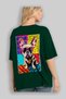 For Dog Lovers 65 Back Dog Print Green Oversize T-Shirt 100% Cotton Unisex Dog Lover Premium Design - 4