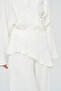 Women's Asymmetrical Waist Detailed Solid Color Wide Leg Pants - 3