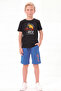 Summer Round Neck Motorcycles Print Detailed Boys' Top and Bottom Set - 2