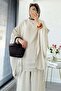 Premium Linen Trouser Set with Gathered Side Sleeves - Natural - 3