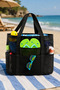 9 Compartment Beach Bag Mesh Bag Multifunctional Beach Bag Spacious Black Color Stain Resistant - 6