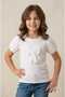 Girl's Balloon Sleeve T-Shirt with Stones and Bow