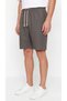 Men's Smoked Color 100% Cotton Linen Muslin Shorts with Back Pockets and Laces - 6