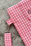 Fabric Book Cover with Hand Strap Book Bag Gingham Book Lover Gift - 4