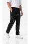 Men's Black Color Baggy Ribbed Wide Leg Comfortable Fit Sweatpants - 5
