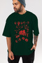 Gym Oversize Front Printed Green T-Shirt 100% Cotton Streetwear Premium Comfortable Fit - 6