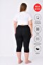 Women's 5-Pack Black Plus Size Underwear Capri Leggings (with Mesh) - 90% Cotton - 7