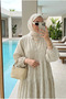 Women's Gold Thread Embroidered Hijab Dress - 3