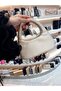 Women's Stone Detailed Satin Evening Dress Bag 19 cm Height 20 cm Width - 3
