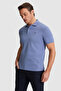 Men's Indigo Regular Fit Polo Collar Basic T-Shirt 50324938-Vr028 - 3