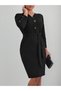Wrinkle-Free Soft Crepe Plus Size Black Women's Stylish Dress