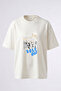 Graphic Novel Punk Design Back Printed Cotton White Oversize T-Shirt