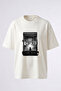 Old Cinema Design Back Printed Cotton White Oversize T-Shirt