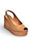 Y996553502 Tan Suede Wedge Heeled Women's Shoes - 5