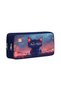 Cute Cat Lighted Night Pattern Double Compartment Pen Holder