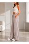 Women's Star Stone Wide Leg High Waist Loose Cut Pocketed Trousers Style Sweatpants - 3