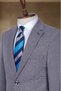 Navy Blue Textured Italian Style Slim Fit Men's Blazer Jacket