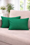 Double-Sided Duck Linen, Forest Green Waist Cushion Cover, 2 Pieces - 2
