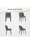 - Set of 2 Linen Dining Chairs Upholstered in Fabric with Wooden Legs, Wing Back, Wooden Kitchen Chairs with Thick Cushions, Leveling Feet for Dining Room, Living Room - 2