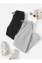 Hunors Sportswear & Company 2-pack Jogger Sweatpants - Black And Gray, Elastic Leg, High Waist, Summer - 2