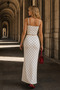 Women's Polka Dot Strappy Crop Skirt Set - 8