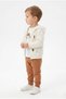 Boys' 3-Piece Tracksuit Set Long Sleeve Crew Neck Embroidered T-Shirt - Hooded Zipper - 3