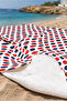 Polka Dot Modern Stylish Beach Towel - Red Navy Blue Geometric Minimalist Quick Dry Beach Cover-Up - 5