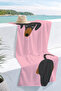 Children's Beach Towel with Cute Dog Figure - Pink Modern Animal-Themed Quick-Dry Microfiber Towel - 7