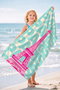 Paris Themed City Beach Towel - Modern Pop Art Turquoise Pink Quick Dry Microfiber Towel