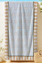 Stylish Beach Towel Coverlet with Stripes and Floral Design - Mediterranean Bohemian Light Blue Quick-Dry Microfiber Towel Coverlet - 6